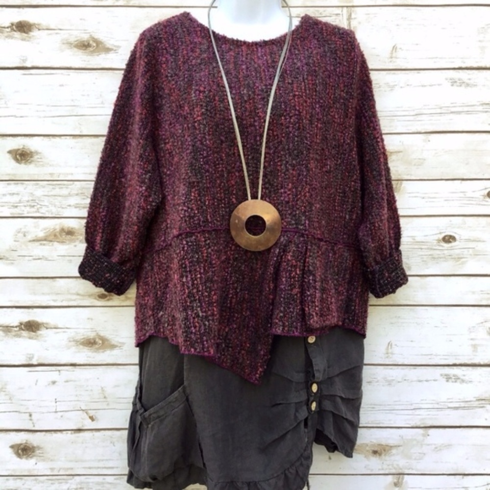 Asymmetrical Cropped German Lagenlook Tunic Top